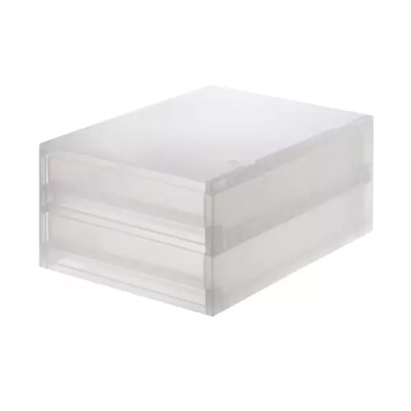 無印良品 ポリプロピレンケース引出式・薄型・2段 (V)幅26x奥37x高16.5cm 76749073