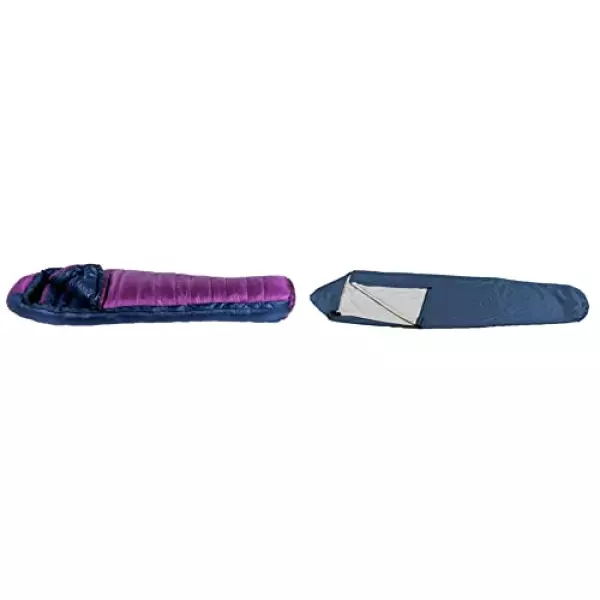 イスカ(Isuka) エアドライト860 パープル 84(肩幅)×208(全長)cm (収納サイズ φ21×37cm) & ゴアテックスインフィニアムシュラフカバーUL ワイド ネイビーブルー【セット買い】