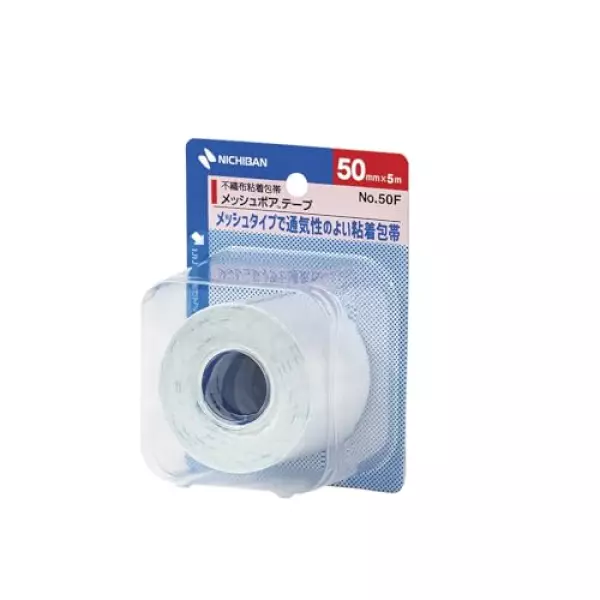 ニチバン 粘着包帯 メッシュポアテープ 50mm幅 5m巻き 1巻