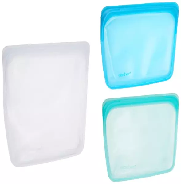 Stasher 【日本正規販売品】 スタッシャー シリコーンバッグ アクア ブルーベリー Mサイズ クリアLサイズセット stasher、レンジ、保存、調理STNGB2