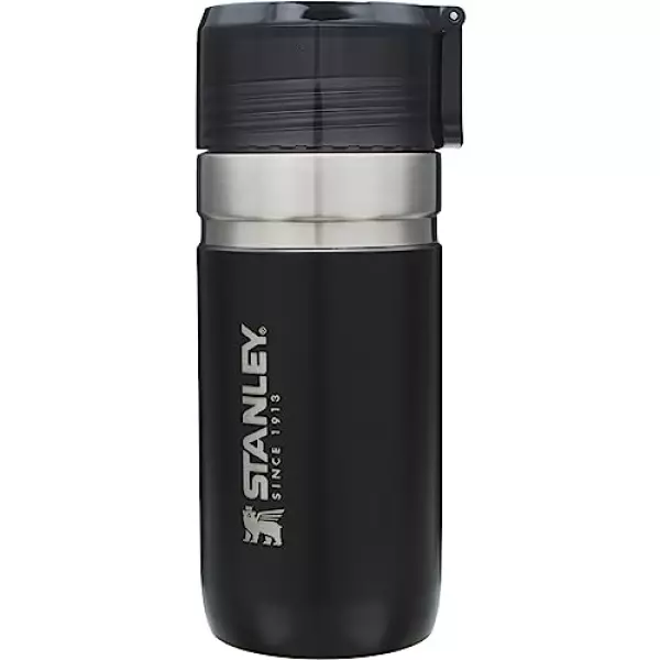 STANLEY(スタンレー) ゴー真空ボトル 0.47L マットブラック 水筒 保温 保冷 ステンレスボトル ウォーターボトル スプラッシュガード付属 ギフト アウトドア 食洗機対応 保証 (日本正規品)