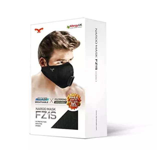 NAROO MASK FZ1s 排出弁が付いた、 フィルタリングスポーツマスクの究極系 (黒)
