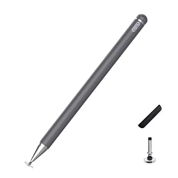 タッチペン、高感度静電式ペン、磁気キャップ極細 スタイラスペン Pencil Apple/iPhone/ipad pro/Mini/Air/Android/Microsoft/Surfaceとその他タッチパネル携帯対応 (グレー)