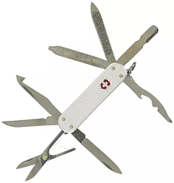VICTORINOX(ビクトリノックス) ミニチャンプ ALOX シルバー スイス・アーミーナイフ 多機能 ナイフ オレンジピーラー 甘皮押し 15機能を搭載したスイス製マルチツール コンパクト防災グッズ 十徳ナイフ 【国内正規品】 0.6381.26