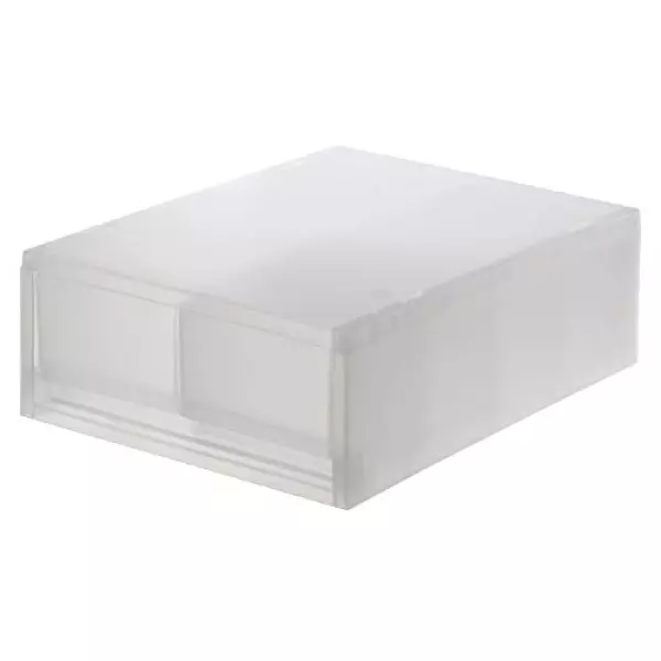 無印良品 ポリプロピレンケース・引出式・浅型・2個(仕切付) (V)約幅26×奥行37×高さ12cm 76748984 半透明