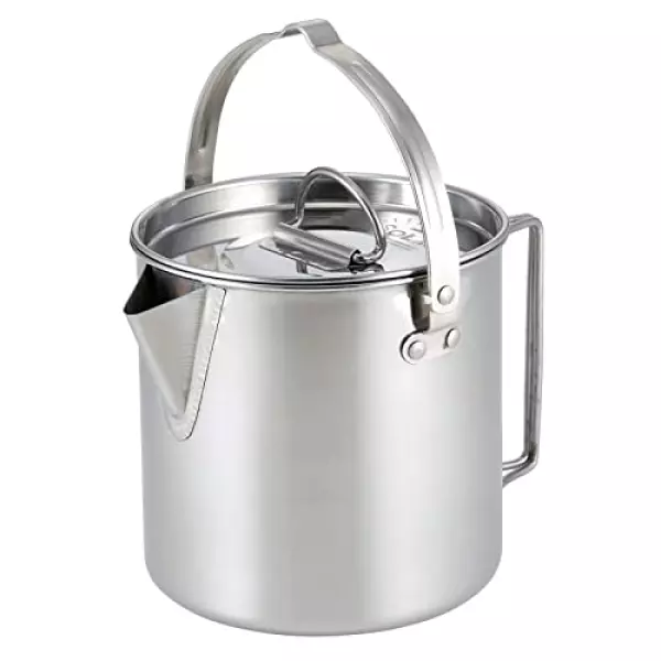 カクセー ケトル クッカー 鍋 ステンレス 満水容量1.2L 適正容量0.7L ガスカートリッジが入る メモリ入り 袋付き アウトドア キャンプ SOLA ソラ PP-06