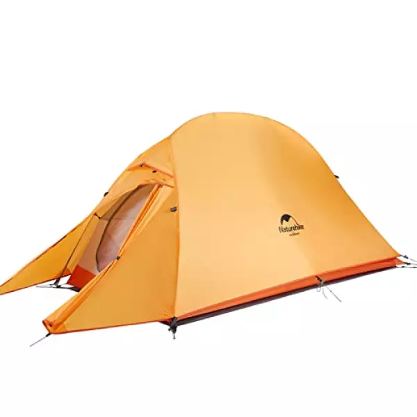 Naturehike公式ショップ テント 1人用 アウトドア 二重層 超軽量 4シーズン 防風防水 PU4000 キャンピング プロフェッショナルテント(専用グランドシート付) (オレンジ)