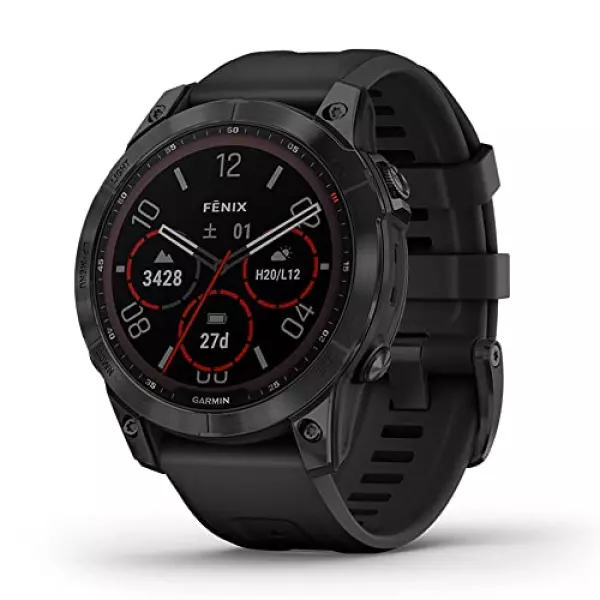 ガーミン(GARMIN) fenix 7 Sapphire Dual Power Ti Black DLC/Black ソーラー充電 パワーサファイアガラス搭載 マルチスポーツGPSウォッチ 【日本正規品】 小