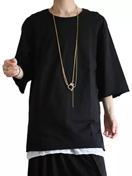 (アズスーパーソニック) AS SUPER SONIC 切りっ放し コットン スモック ビッグ カットソー FREE ブラック