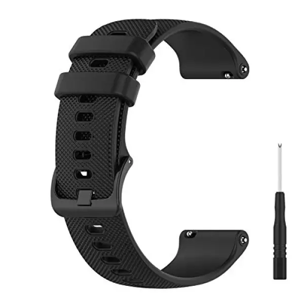 GARMIN用 ForeAthlete 745用 交換バンド ForeAthlete 745用 バンド 腕時計バンド シリコン製 装着ツール付き 10色可選 ストラップ 柔らかい スポーツ 耐衝撃 防汗(ブラック)