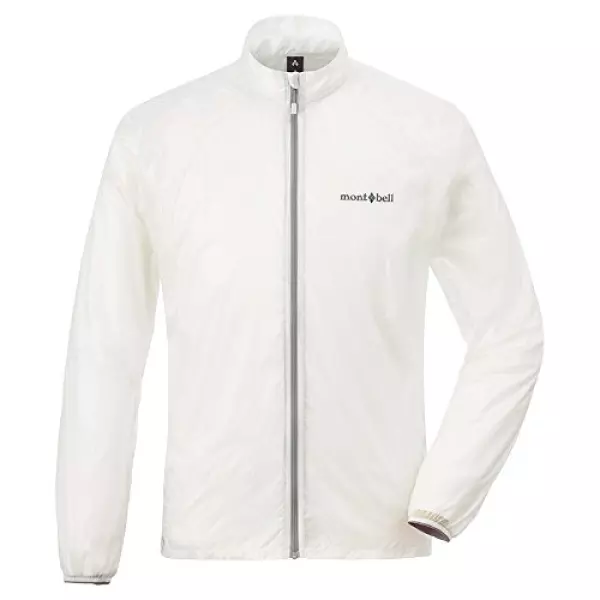モンベル 国内正規品 EXライト ウインド ジャケット Men's ホワイト(WT) 換気口で蒸れを輩出 ランニング・トレッキング用 1103286 収納用・トラベル用圧縮袋セット (S)