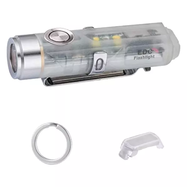 RovyVon Aurora A5-G4 ミニ懐中電灯、420ルーメン、磁気クリップとベースを備えた USB-C 充電式懐中電灯、蛍光グリーンシェル、毎日携帯に最適なコンパクト設計