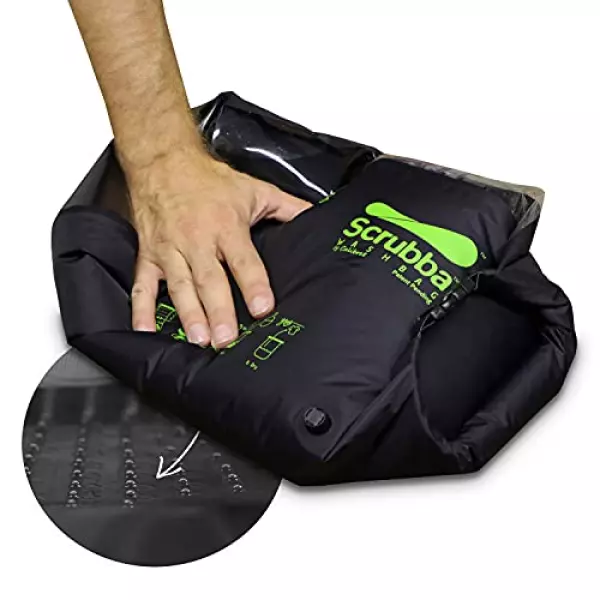 旅行用洗濯袋 Scrubba Washbag スクラバ ウォッシュバッグ 便利トラベルグッズ キャンプ 携帯用洗濯袋 (ブラック)
