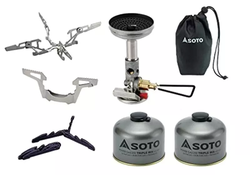 SOTO マイクロレギュレーターストーブウインドマスターSOD-310+パワーガス250TM 2本+4本ゴトク+スタビライザー(ハードケースなし)