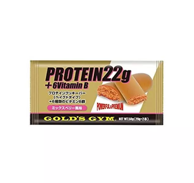 ゴールドジム(GOLD'S GYM) プロテインクッキーバー(ベイクドタイプ)ミックスベリー風味 12本入り