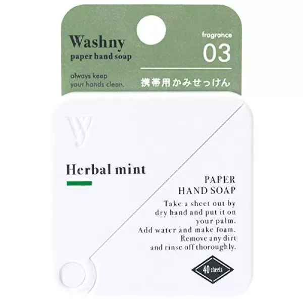 ノルコーポレーション 紙せっけん ウォッシュニー OZ-WSN-1-3 ハーバルミント 40シート (x 1)