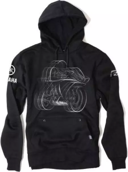Factory Effex ファクトリーFX Yamaha R1 Hoody ジャケット プルオーバー フーディ スポーティ 自転車 (L ブラック)