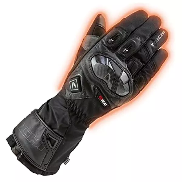 RSタイチ(RS TAICHI) バイク用 秋冬 電熱 防水 防寒 保温 タッチパネル対応 プロテクター内蔵 e-HEAT アームド グローブ RST654 BLACK L