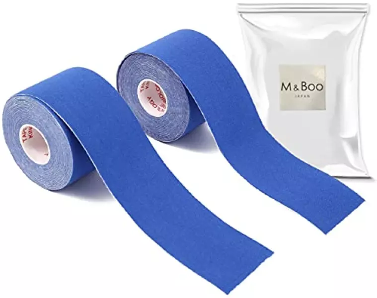 テーピングテープ キネシオテープ キネシオロジーテープ 2巻入 筋肉関節サポート 通気性伸縮性汗に強い 5cm x 5m (M&Boo) (ブルー)