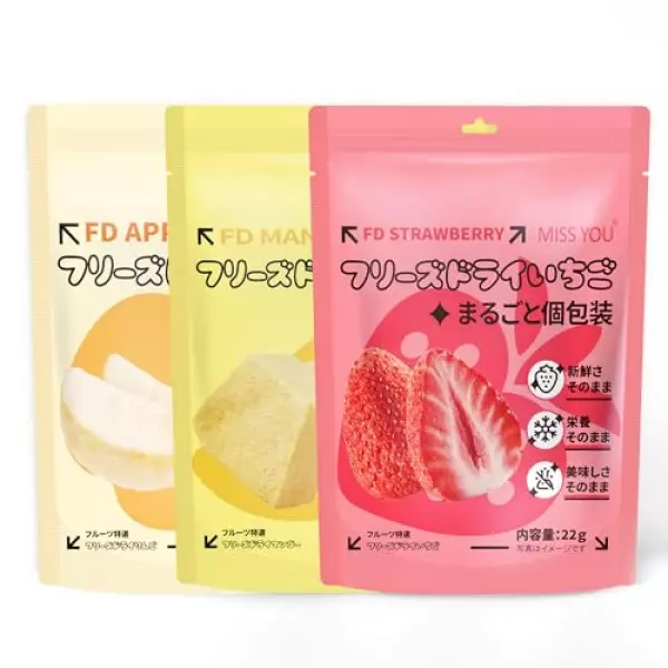 フリーズドライいちご 22g*1袋 フリーズドライりんご 20g*1袋 フリーズドライマンゴー 14g*1袋 MISS YOU スナック菓子