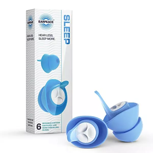 EarPeace 睡眠用耳栓 6個入 ケース付 スタンダードサイズ (軽度な遮音性、減音値24db)