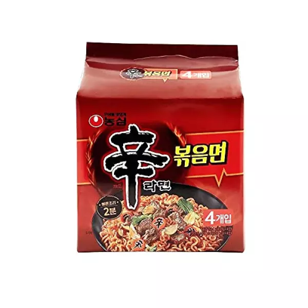 農心 炒め(ポクム)辛ラーメン1パック(4袋) 韓国ラーメン インスタントラーメン 辛らーめん 汁なし 辛い 乾麺 焼きそば