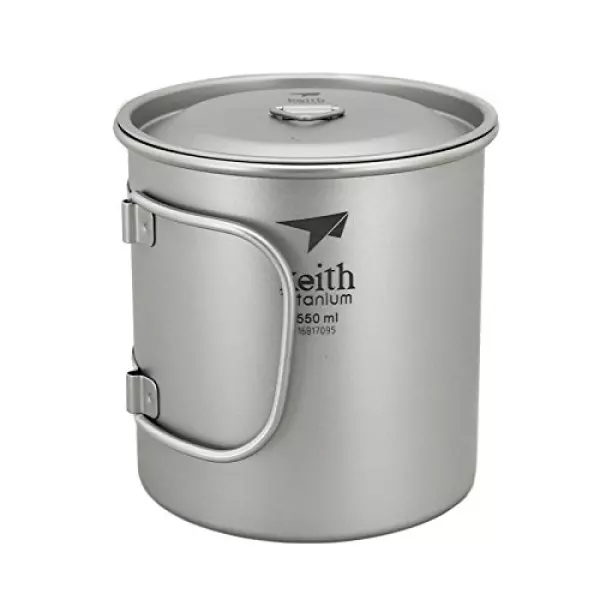 Keith チタンコップ220ml-900mlフォールディングハンドル キャンプ用 マグカップ(Ti3206550ml)