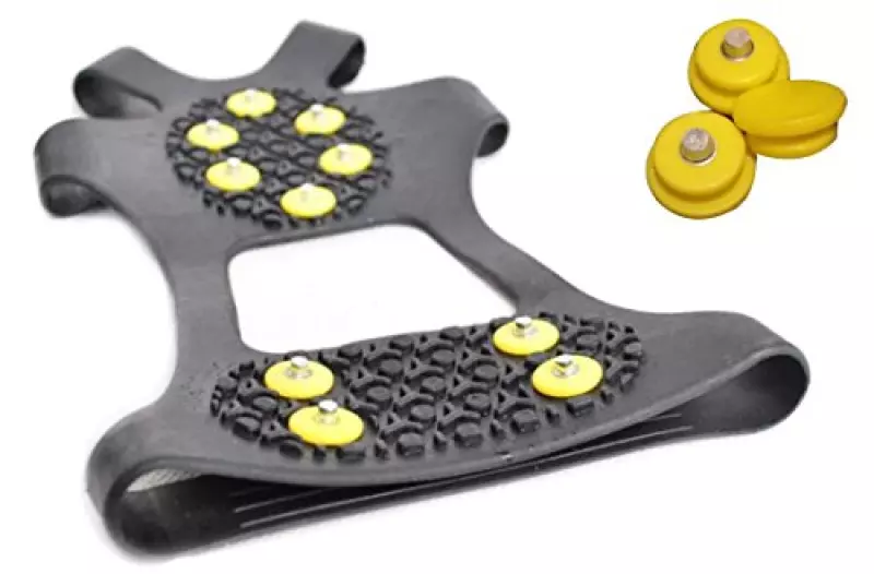 【ノーブランド品】靴底用滑り止めスパイク(替えピン3個付き)滑らない 携帯 靴用ゴム底 かんじき アイゼン スノー アイススパイク (M/23.5cm-26.0cm)