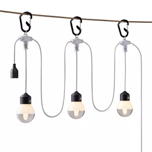 ロゴス(LOGOS) USBゆらめきバルブライト(3連タイプ) 74175040 ホワイト (約)長さ300cm