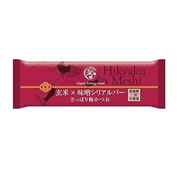 ジャパンエナジーフード Hikyaku Meshi 玄米×味噌 シリアルバー さっぱり梅かつお 1本 【登山 マラソン ランニング トレイルランニング トライアスロン 行動食 補給食 エナジーバー 甘くない 無添加】