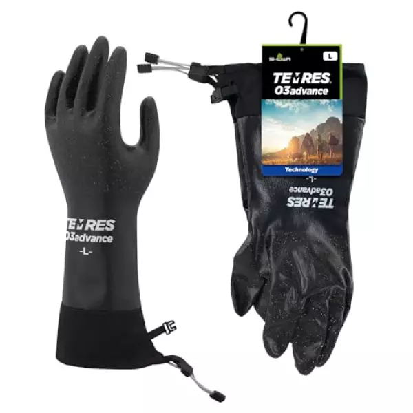 ショーワグローブ 【レイングローブ・アウトドアテムレス・透湿防水】 TEMRES 03advance Lサイズ ブラック 防水グローブ防寒インナーなし カフ,ドローコード付き