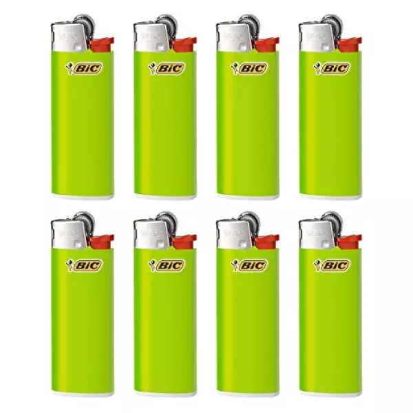 Bicジャパン ビック(Bic) ライター J25 ミニ 使い捨て やすり イエローグリーン 8本セット J25E-YGR8P