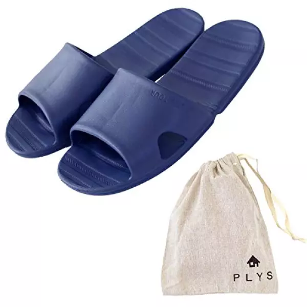 オカ(OKA) PLYS Lille TOUR トラベルサンダル ネイビー 足のサイズ:約24cmまで (収納用ポーチ付き 軽量 コンパクト 防水)