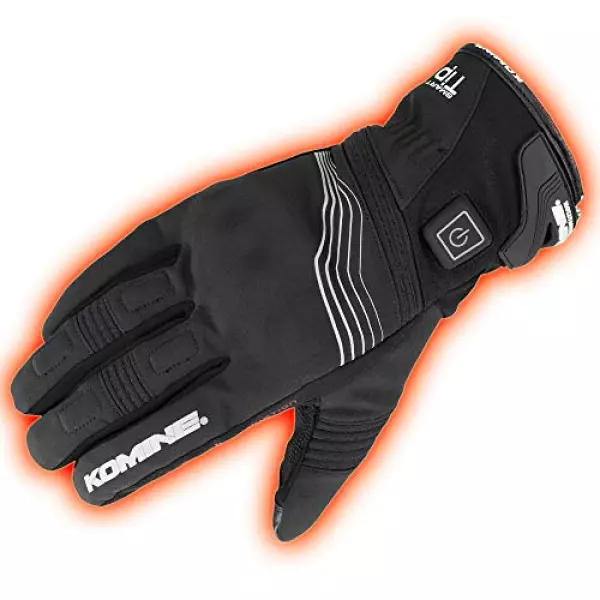 コミネ(KOMINE) バイク用 プロテクトエレクトリックグローブショート12V ブラック M EK-202 1129 秋冬春向け 防水 防寒 カーボン ストレッチ素材 電熱