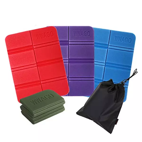 HIRAISM サウナマット 折りたたみ マット 防水 断熱 アウトドア キャンプ コンパクト 8つ折り 軽量 4枚セット 収納袋付き