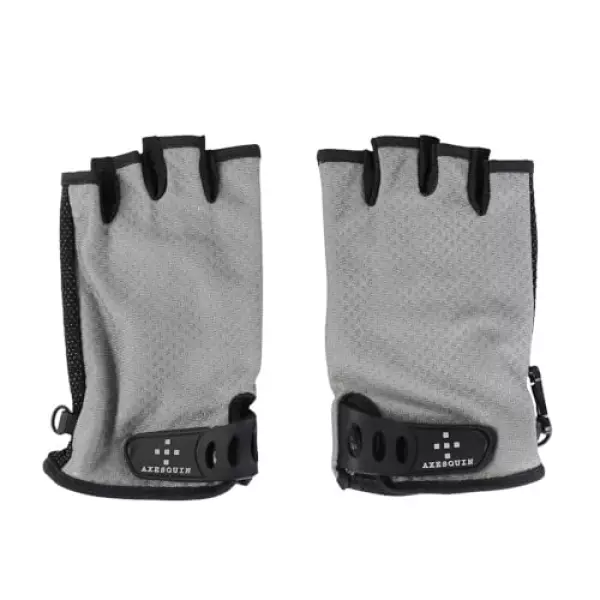 アクシーズクイン(AXESQUIN) トレッキング グローブ UV メッシュ フィンガーカットグローブ 013067-G01 (グレー/S/Men's)