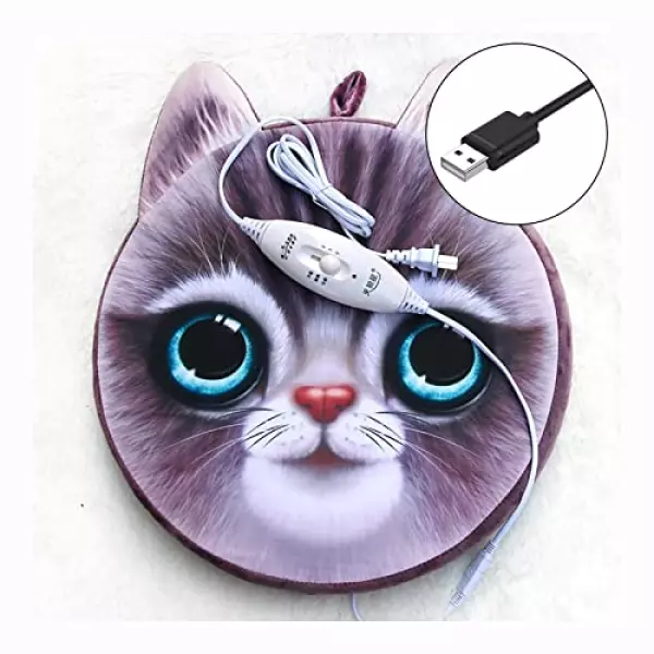ホットクッション ホットマット USB 発熱マット 電熱 温座 座布団 電気マット 暖房 冷房 冷え 椅子 足元ヒーター 一人用 コンパクト デスク リビング パーソナル暖房 電子コントロール アウトドア適用 2段階温度調節 子猫