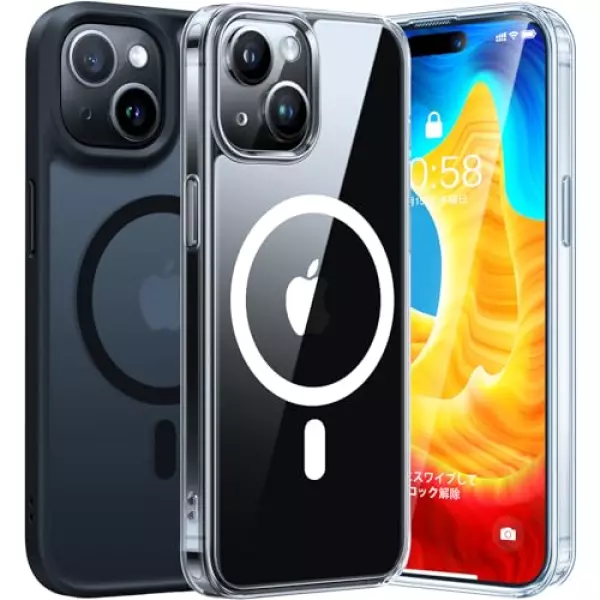 【レンズスタンド内蔵】ESR iPhone 14 / 13 ケース MagSafe 対応 スタンド付き 角度調整可能 3WAY置き HaloLock搭載 米軍MIL規格の保護 耐衝撃 カメラリング 傷防止背面 ストラップホール付き アイフォン14 13 用 ケース 6.1インチ クリア Classic Series