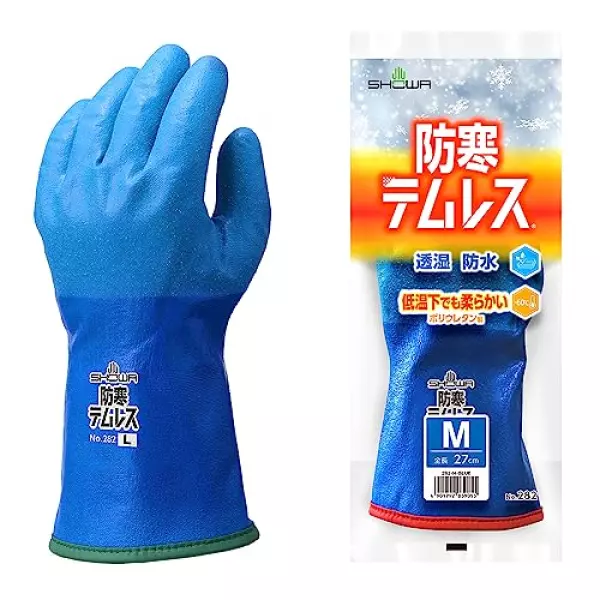 ショーワグローブ 【防寒手袋】 No.282 防寒テムレス ブルー Mサイズ 1双