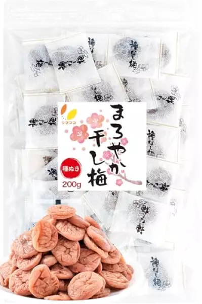 リフココ まろやか干し梅 種なし梅 個包装 200g(約50個) チャック付き袋入り 業務用 干し 梅 梅干し 種なし梅 お菓子 うめ 熱中症 対策 おやつ お手軽 梅お菓子