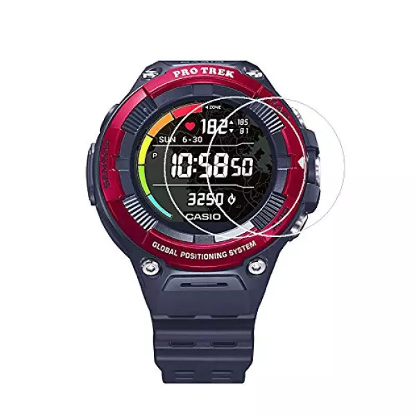 Zshion for Casio WSD-F21HR ガラスフィルム 強化ガラス 液晶保護フィルム 高透過率 気泡ゼロ 指紋防止 硬度9H (透明な) 【2 枚パック】