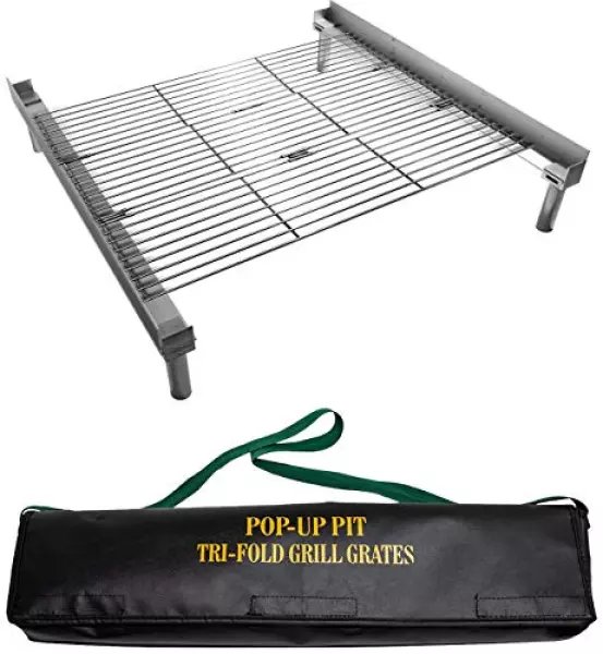 ファイヤーサイド アウトドア(FIRESIDE OUTDOOR) アウトドア キャンプ ポップアップピット専用 トライフォールド バーベキューグリルキット 収納ケース付き 【日本正規品】 15201