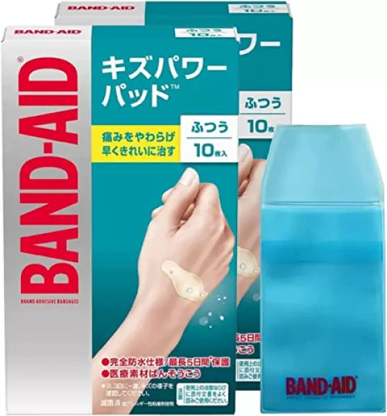 【Amazon.co.jp限定】BAND-AID(バンドエイド) キズパワーパッド ふつうサイズ 10枚×2個 +ケース付き 防水 指先 指 絆創膏 早く きれいに 治す 痛みを和らげる ハイドロコロイド