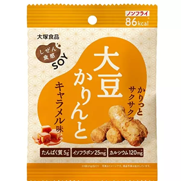 大塚食品 しぜん食感 SOY大豆かりんと キャラメル味 21g×6個 (1袋当たり たんぱく質5g)