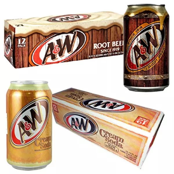 A&Wルートビア12本 + A&Wクリームソーダ12本 【A&W2種355ml×24本セット】