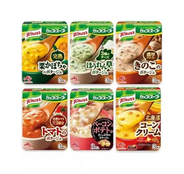 クノール カップスープ 33袋セット(コーンクリーム8袋・ポタージュ8袋・オニオンコンソメ8袋・完熟トマト3袋・栗かぼちゃ3袋・ほうれん草のポタージュ3袋)