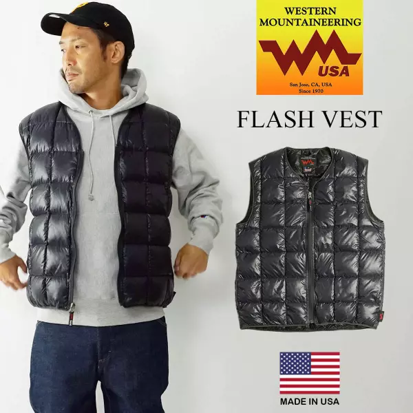 【楽天市場】ウエスタンマウンテニアリング WESTERN MOUNTAINEERING フラッシュベスト (メンズ XS-XL ダウンベスト インナーベスト アメリカ製 米国製):Jalana(ジャラーナ)
