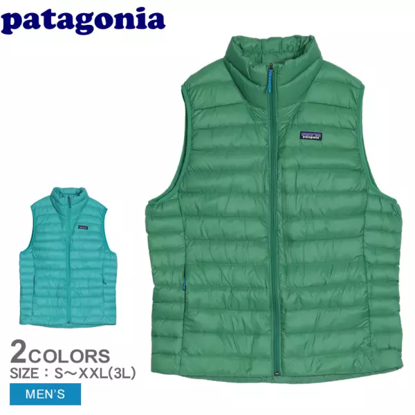 【楽天市場】パタゴニア PATAGONIA ダウンベスト ダウンジャケット メンズ・ダウン・セーター・ベスト メンズ グリーン 緑 ブルー 青 84623 ベスト ダウン トップス アウター 上着 軽量 軽い アウトドア キャンプ 保温 防寒 ロゴ シンプル カジュアル:Z-CRAFT