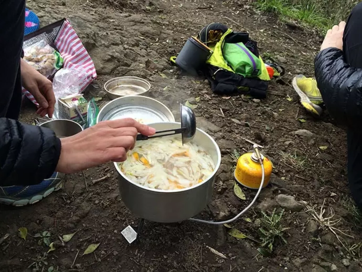 春3月三浦富士・武山の山ごはん南瓜シチュー