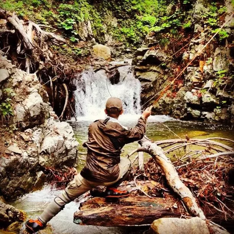 バンブーロッドにあわせる真鍮のリール